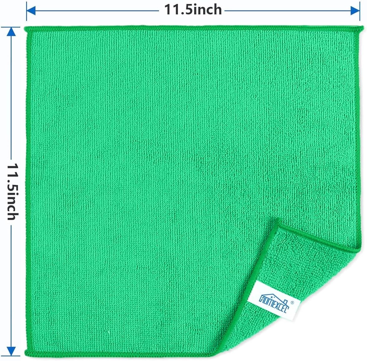image:imageHOMEXCEL 8PK Microfiber Cleaning Cloth Cleaning Rags for Home 115x115inGreen