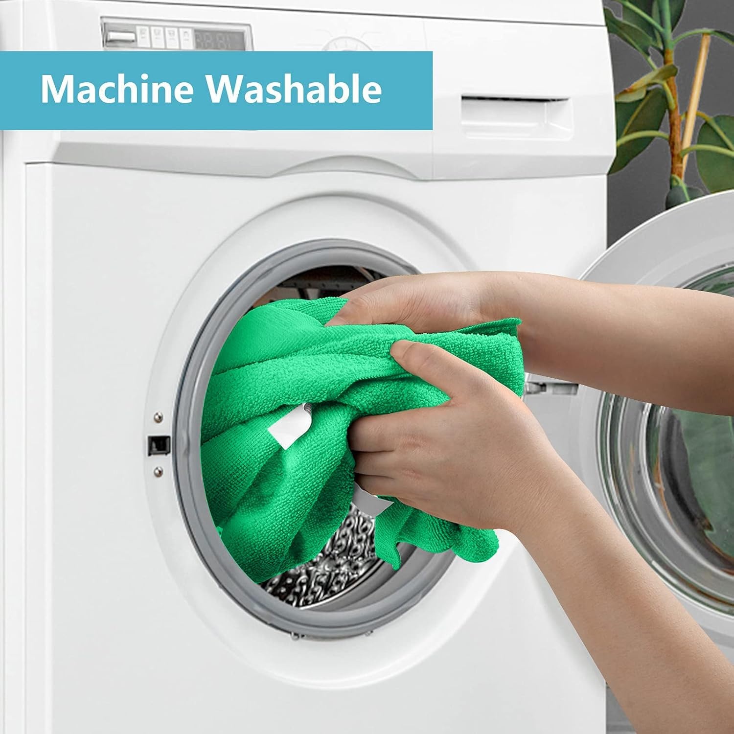 image:imageHOMEXCEL 8PK Microfiber Cleaning Cloth Cleaning Rags for Home 115x115inGreen