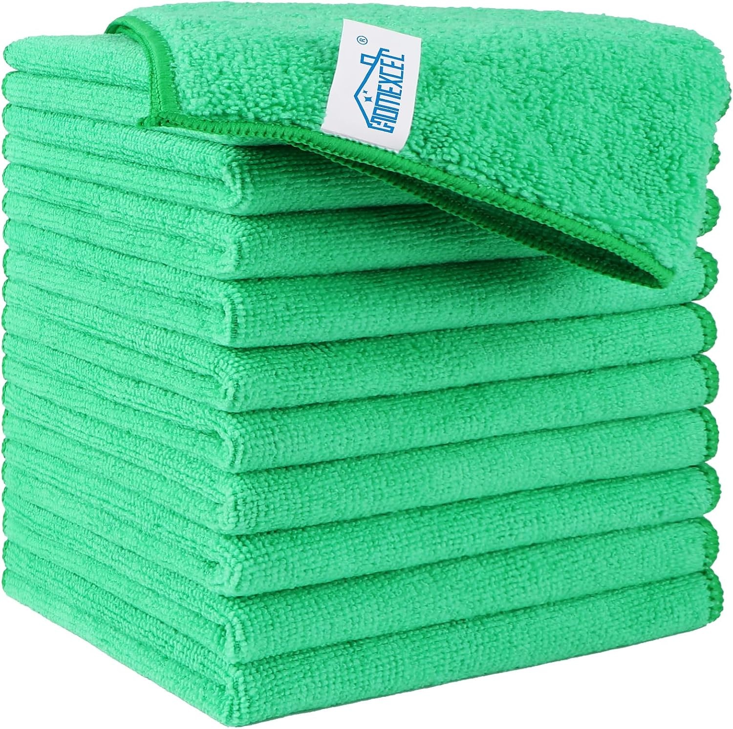 image:imageHOMEXCEL 8PK Microfiber Cleaning Cloth Cleaning Rags for Home 115x115inGreen