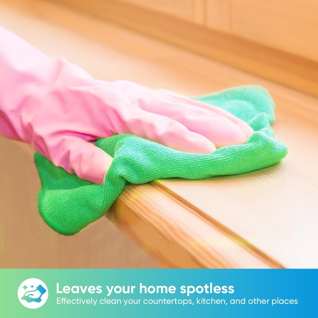 image:imageHOMEXCEL 8PK Microfiber Cleaning Cloth Cleaning Rags for Home 115x115inGreen