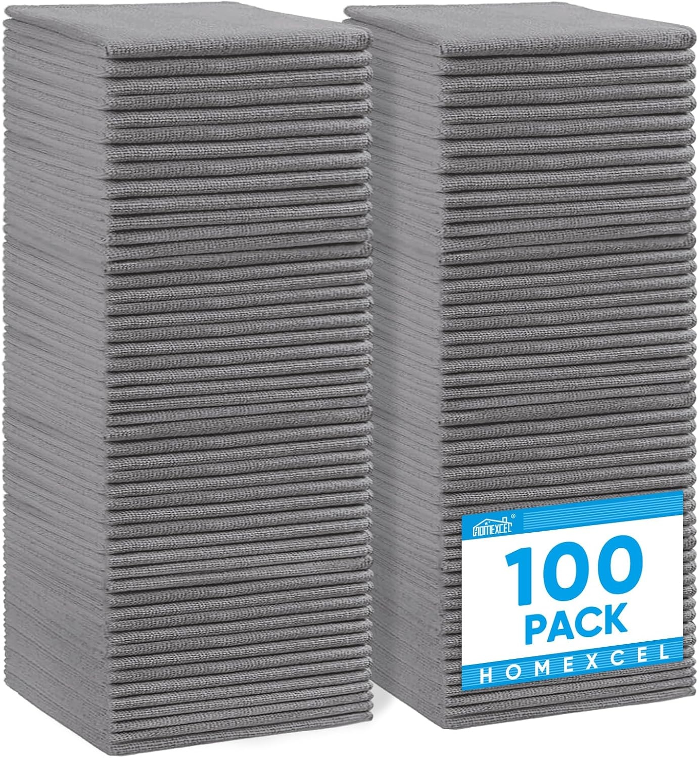 image:imageHOMEXCEL 8PK Microfiber Cleaning Cloth Cleaning Rags for Home 115x115inGrey