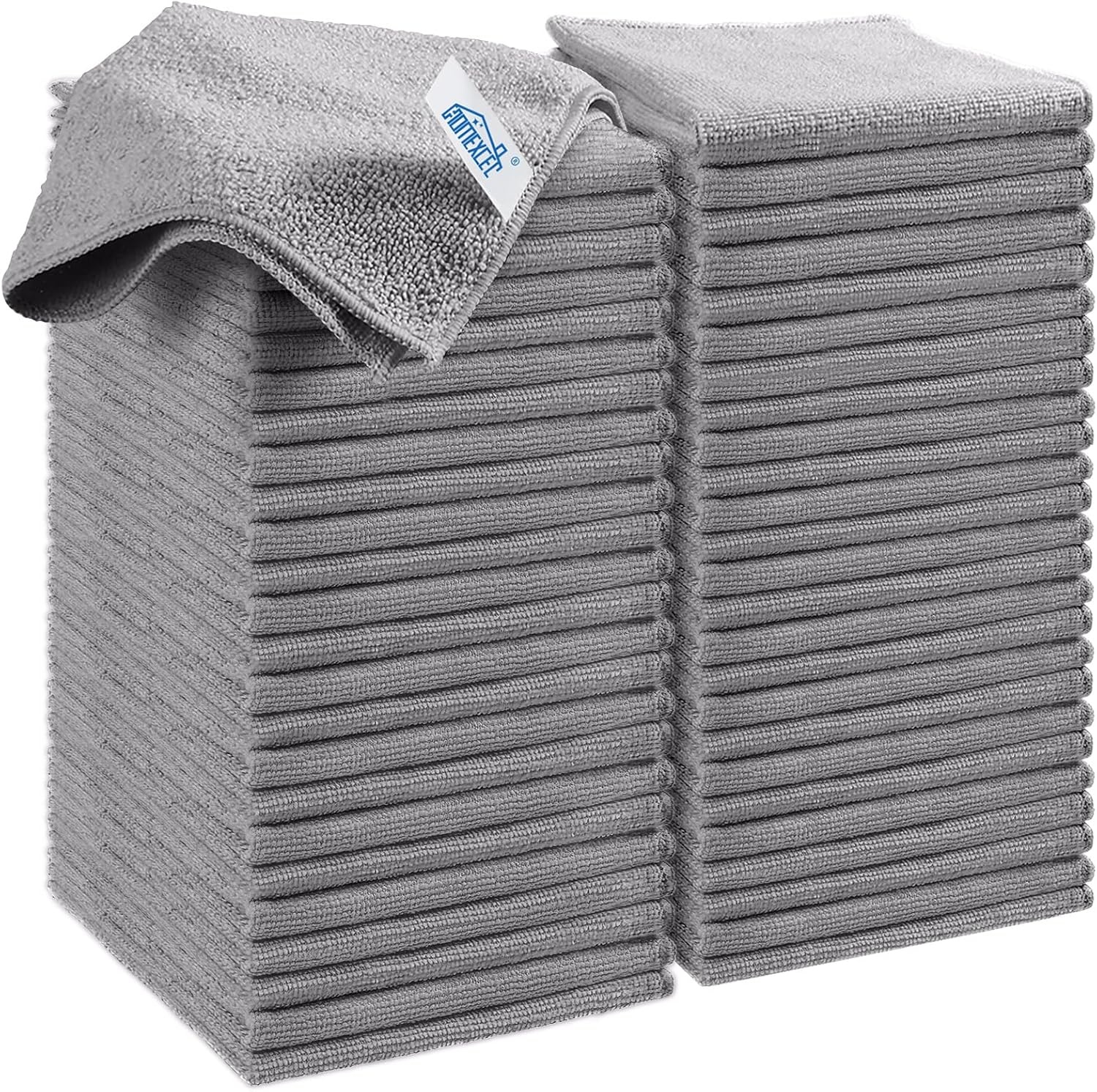 image:imageHOMEXCEL 8PK Microfiber Cleaning Cloth Cleaning Rags for Home 115x115inGrey