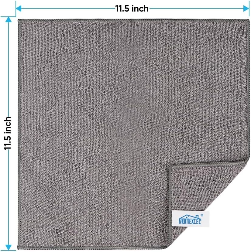 image:imageHOMEXCEL 8PK Microfiber Cleaning Cloth Cleaning Rags for Home 115x115inGrey