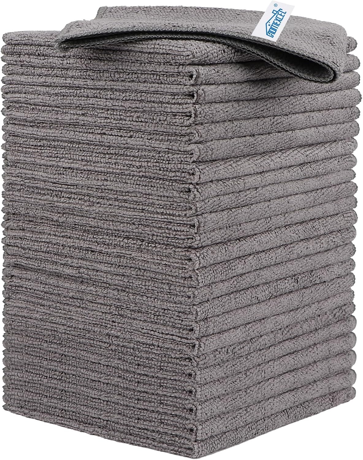 image:imageHOMEXCEL 8PK Microfiber Cleaning Cloth Cleaning Rags for Home 115x115inGrey