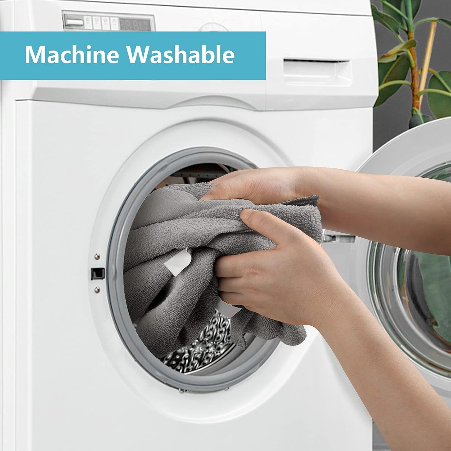image:imageHOMEXCEL 8PK Microfiber Cleaning Cloth Cleaning Rags for Home 115x115inGrey