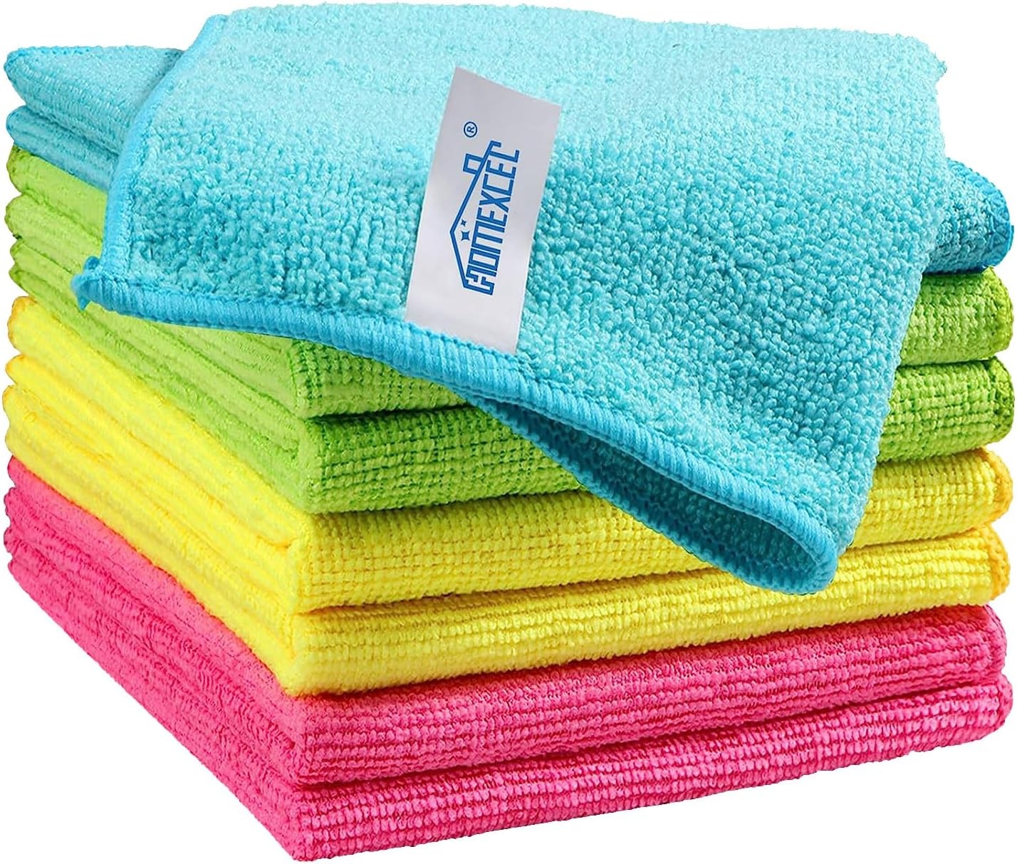 image:imageHOMEXCEL 8PK Microfiber Cleaning Cloth Cleaning Rags for Home 115x115inMulticolor