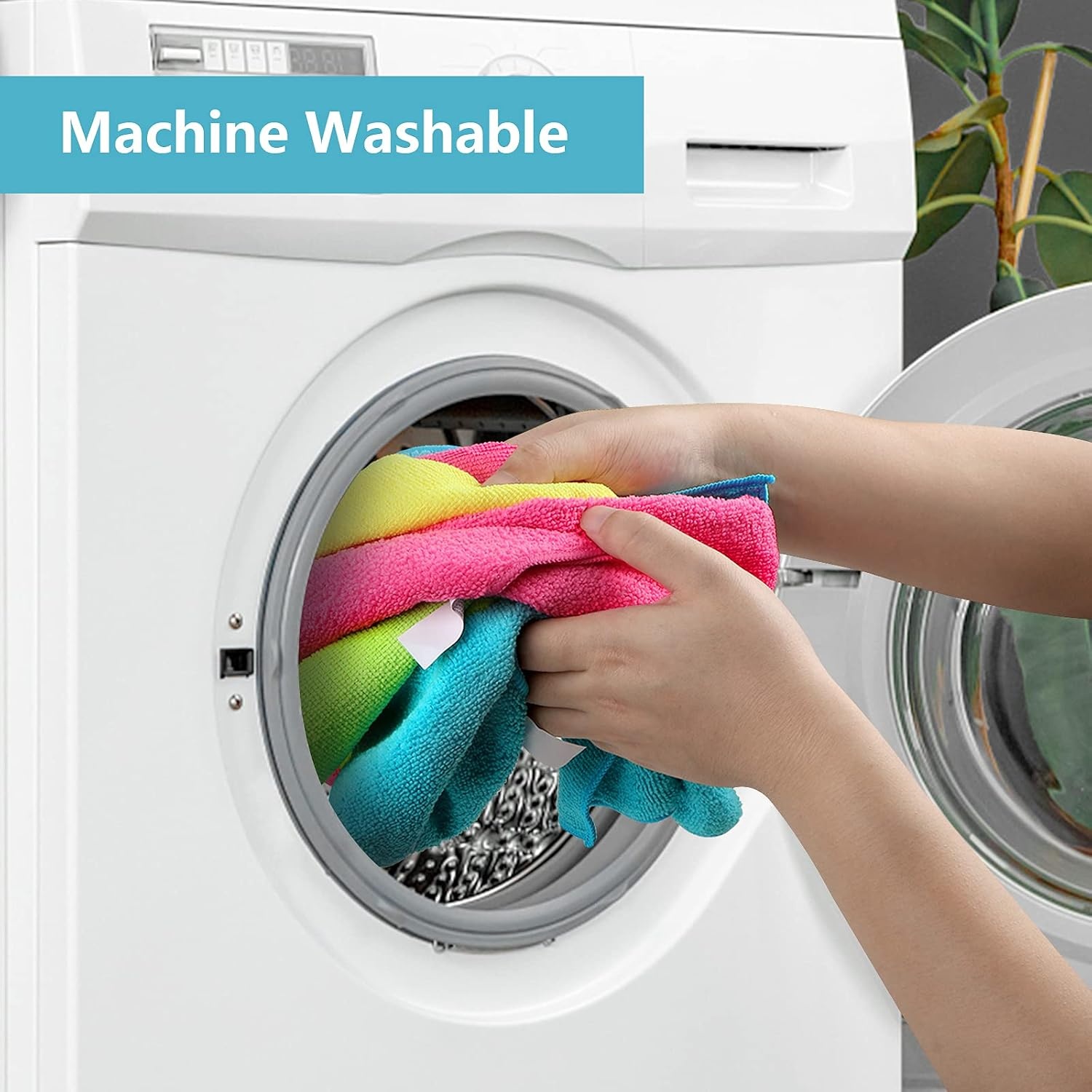 image:imageHOMEXCEL 8PK Microfiber Cleaning Cloth Cleaning Rags for Home 115x115inMulticolor