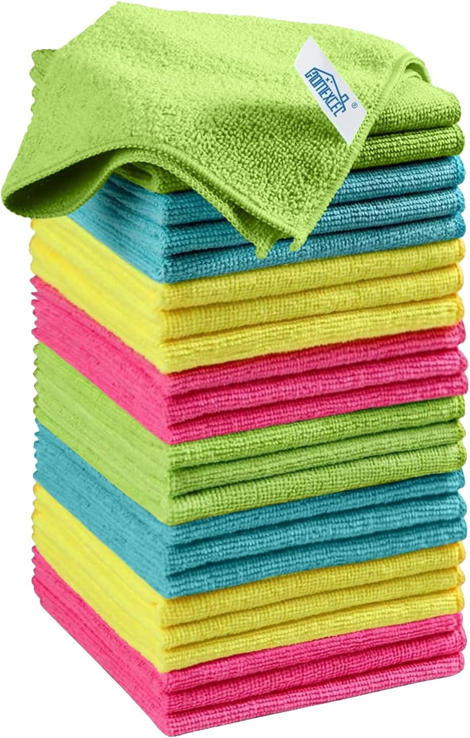image:imageHOMEXCEL 8PK Microfiber Cleaning Cloth Cleaning Rags for Home 115x115inMulticolor