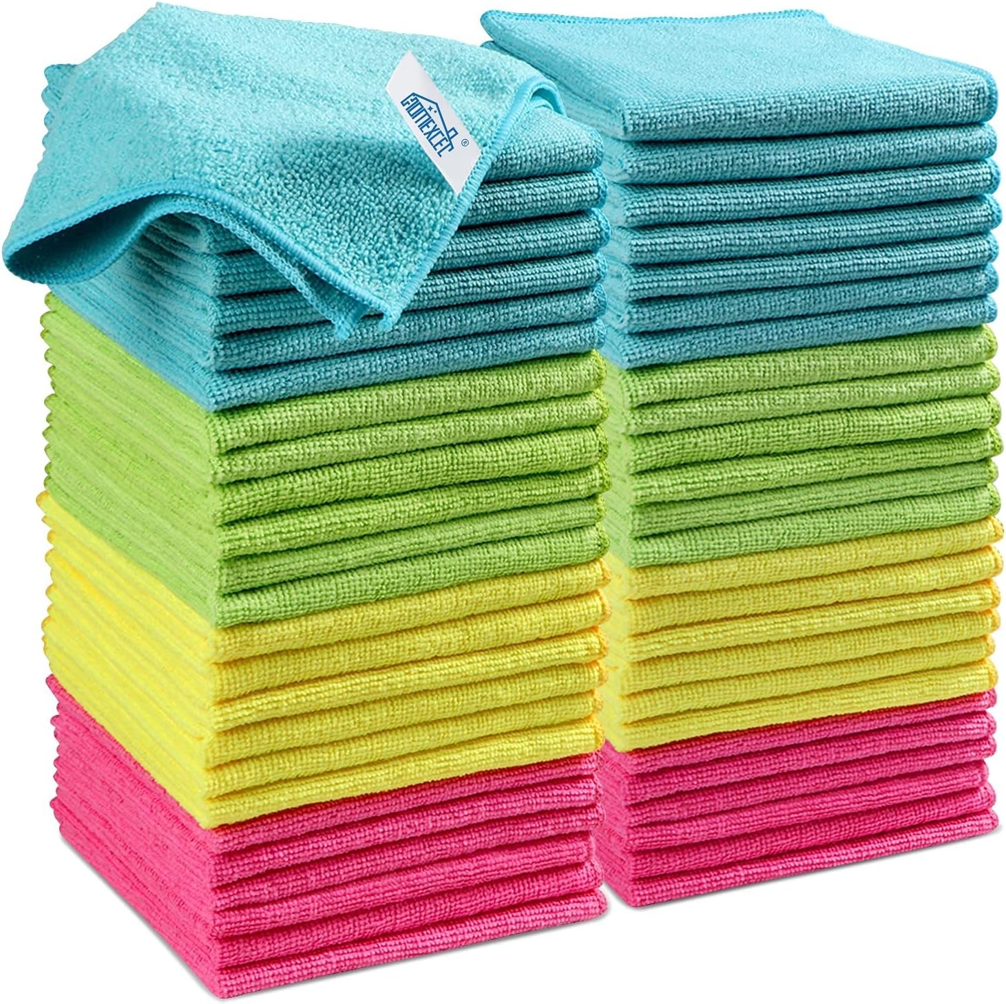 image:imageHOMEXCEL 8PK Microfiber Cleaning Cloth Cleaning Rags for Home 115x115inMulticolor
