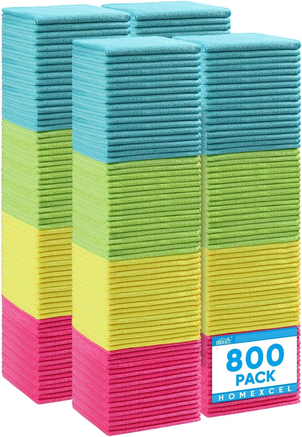 image:imageHOMEXCEL 8PK Microfiber Cleaning Cloth Cleaning Rags for Home 115x115inMulticolor