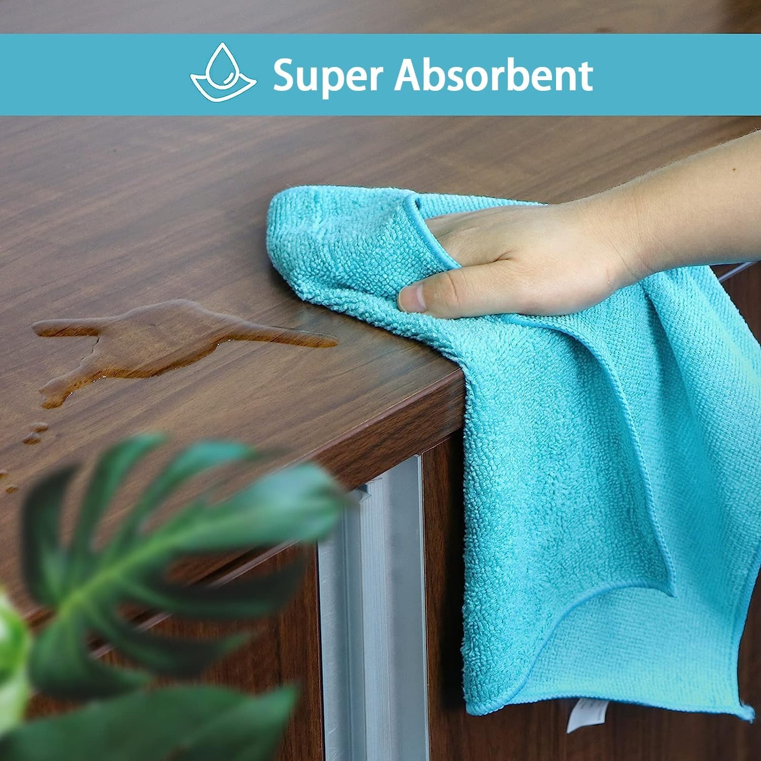 image:imageHOMEXCEL 8PK Microfiber Cleaning Cloth Cleaning Rags for Home 115x115inMulticolor