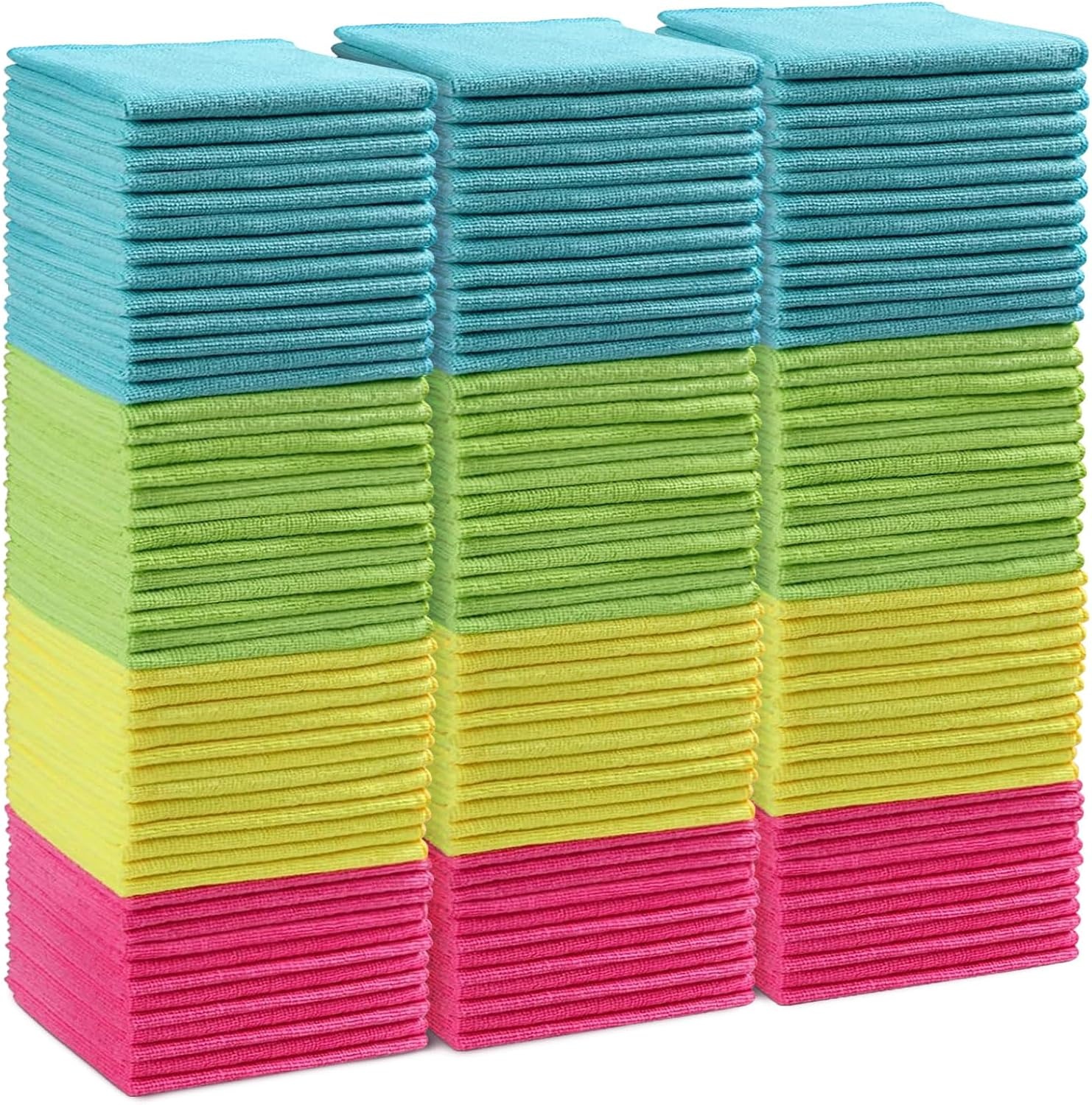 image:imageHOMEXCEL 8PK Microfiber Cleaning Cloth Cleaning Rags for Home 115x115inMulticolor