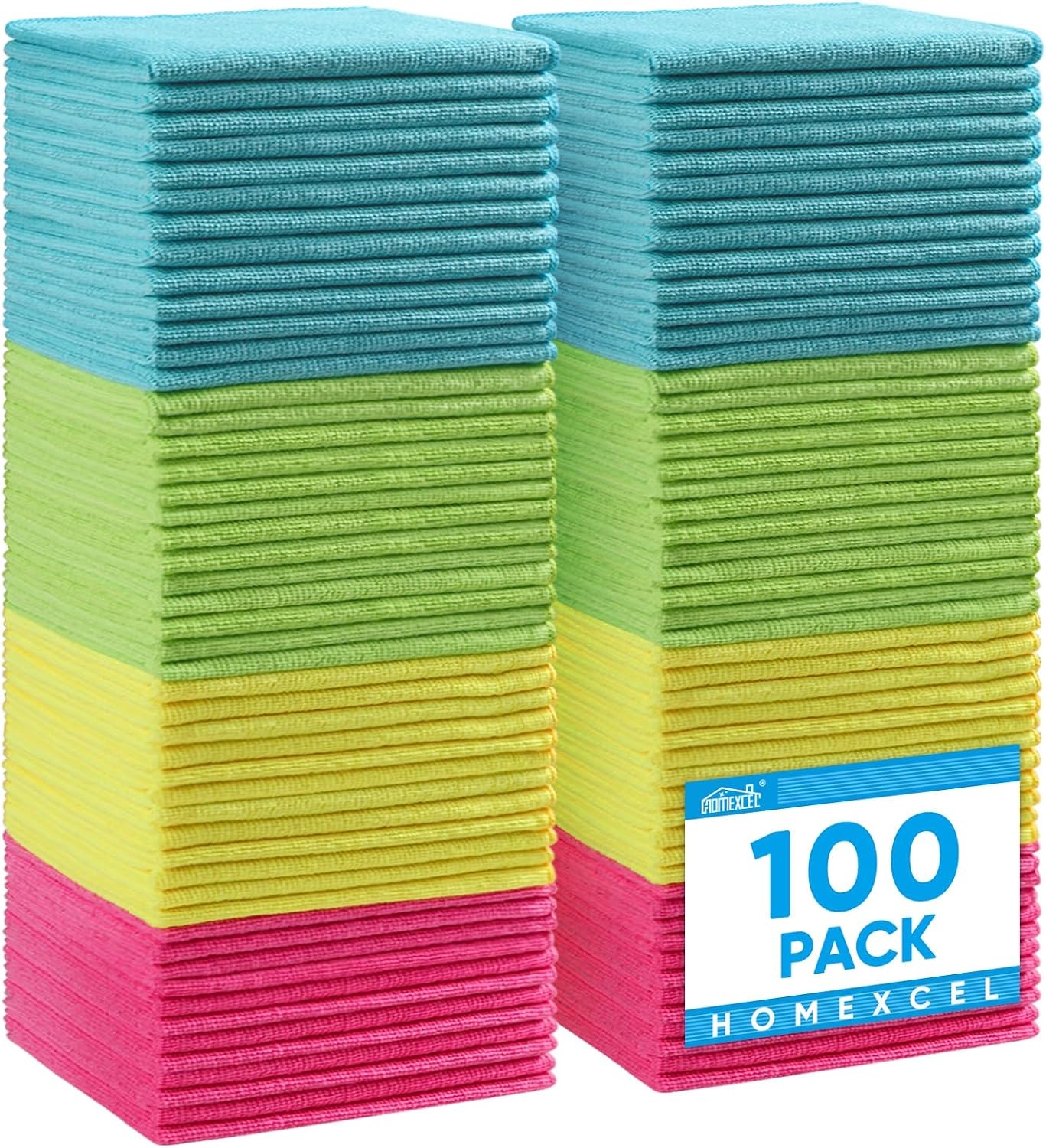 image:imageHOMEXCEL 8PK Microfiber Cleaning Cloth Cleaning Rags for Home 115x115inMulticolor