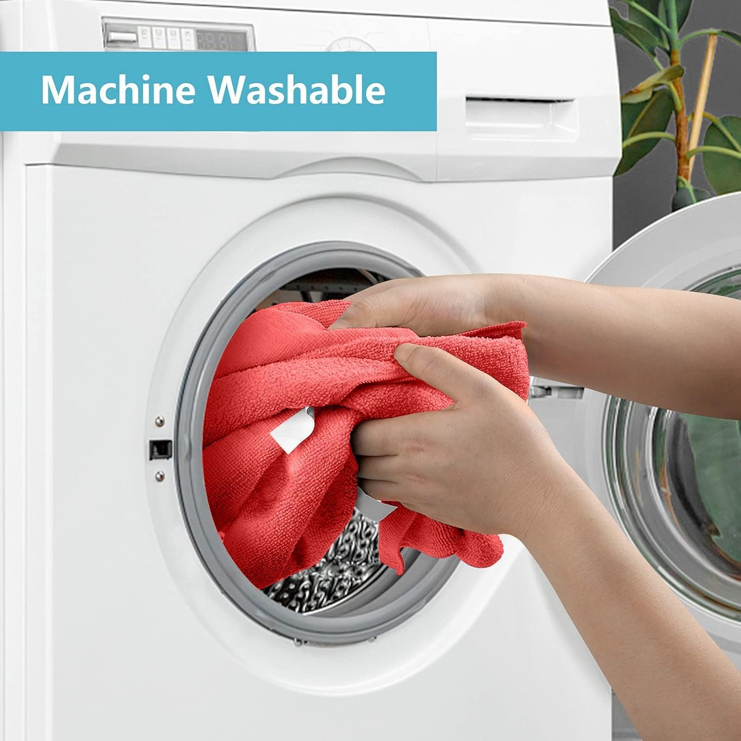 image:imageHOMEXCEL 8PK Microfiber Cleaning Cloth Cleaning Rags for Home 115x115inRed