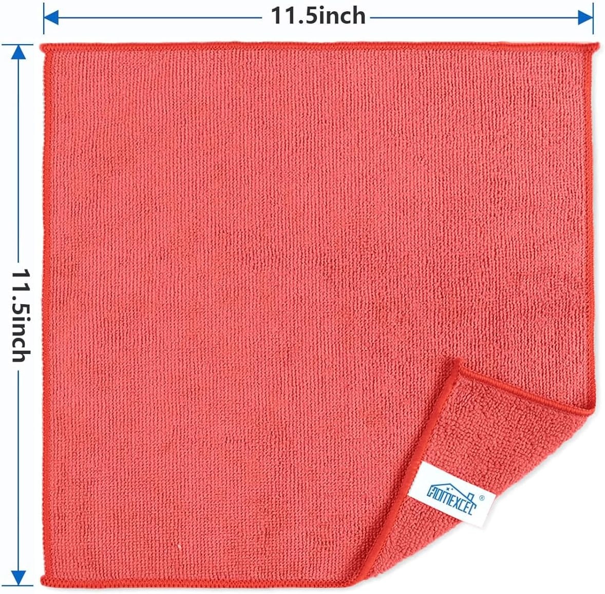 image:imageHOMEXCEL 8PK Microfiber Cleaning Cloth Cleaning Rags for Home 115x115inRed