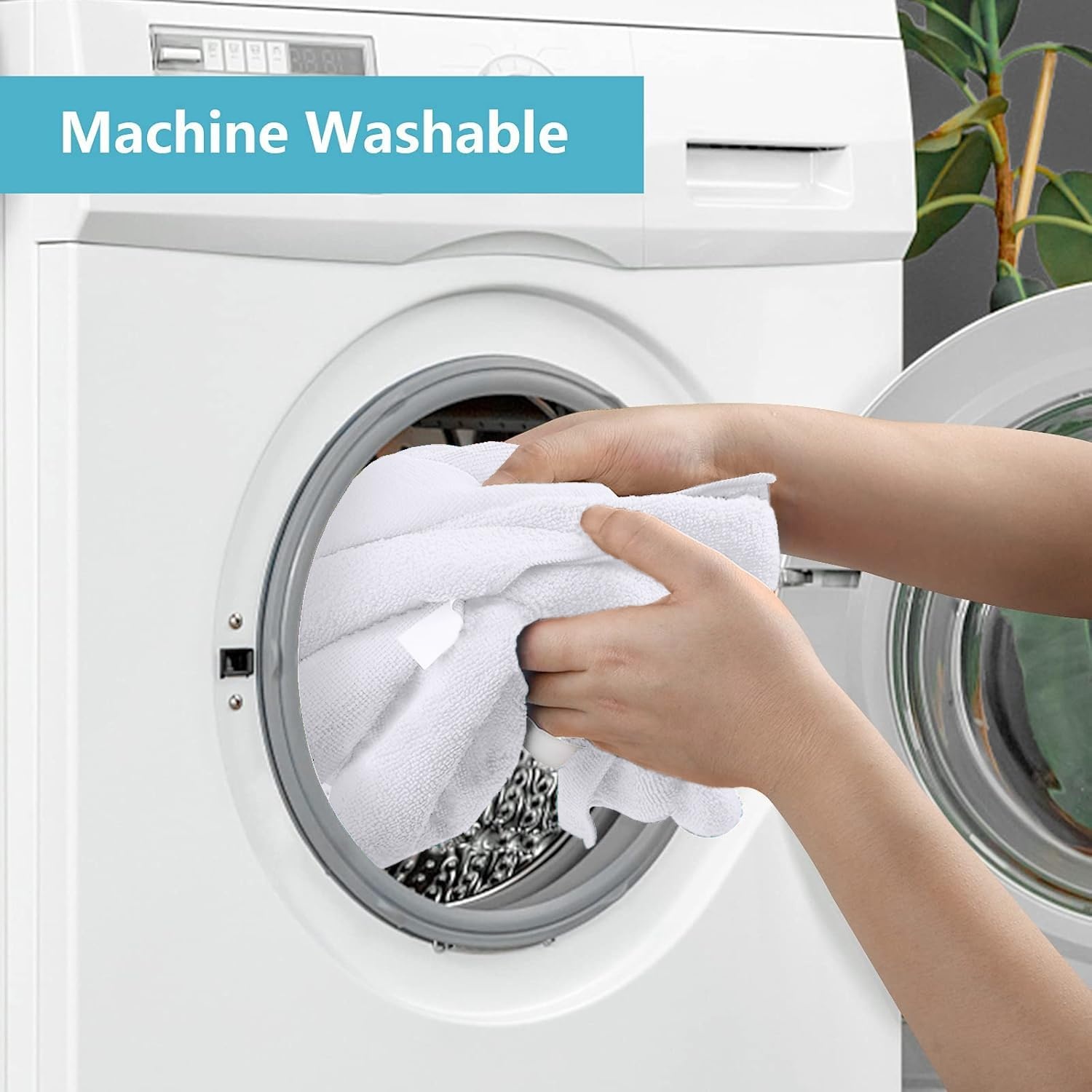 image:imageHOMEXCEL 8PK Microfiber Cleaning Cloth Cleaning Rags for Home 115x115inWhite