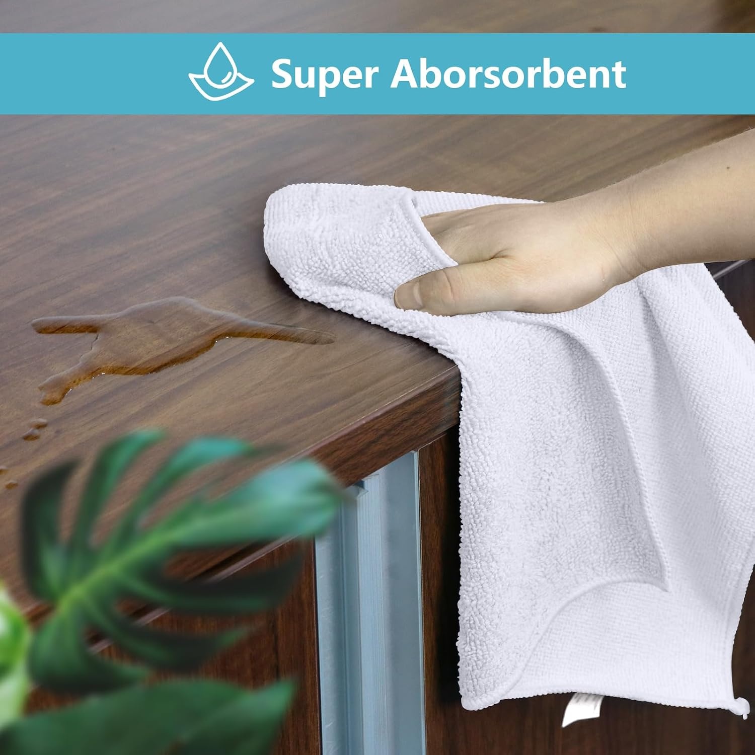 image:imageHOMEXCEL 8PK Microfiber Cleaning Cloth Cleaning Rags for Home 115x115inWhite