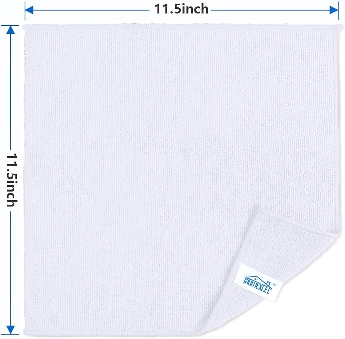 image:imageHOMEXCEL 8PK Microfiber Cleaning Cloth Cleaning Rags for Home 115x115inWhite