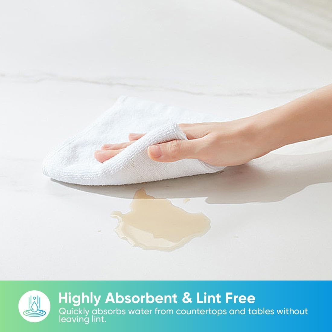 image:imageHOMEXCEL 8PK Microfiber Cleaning Cloth Cleaning Rags for Home 115x115inWhite