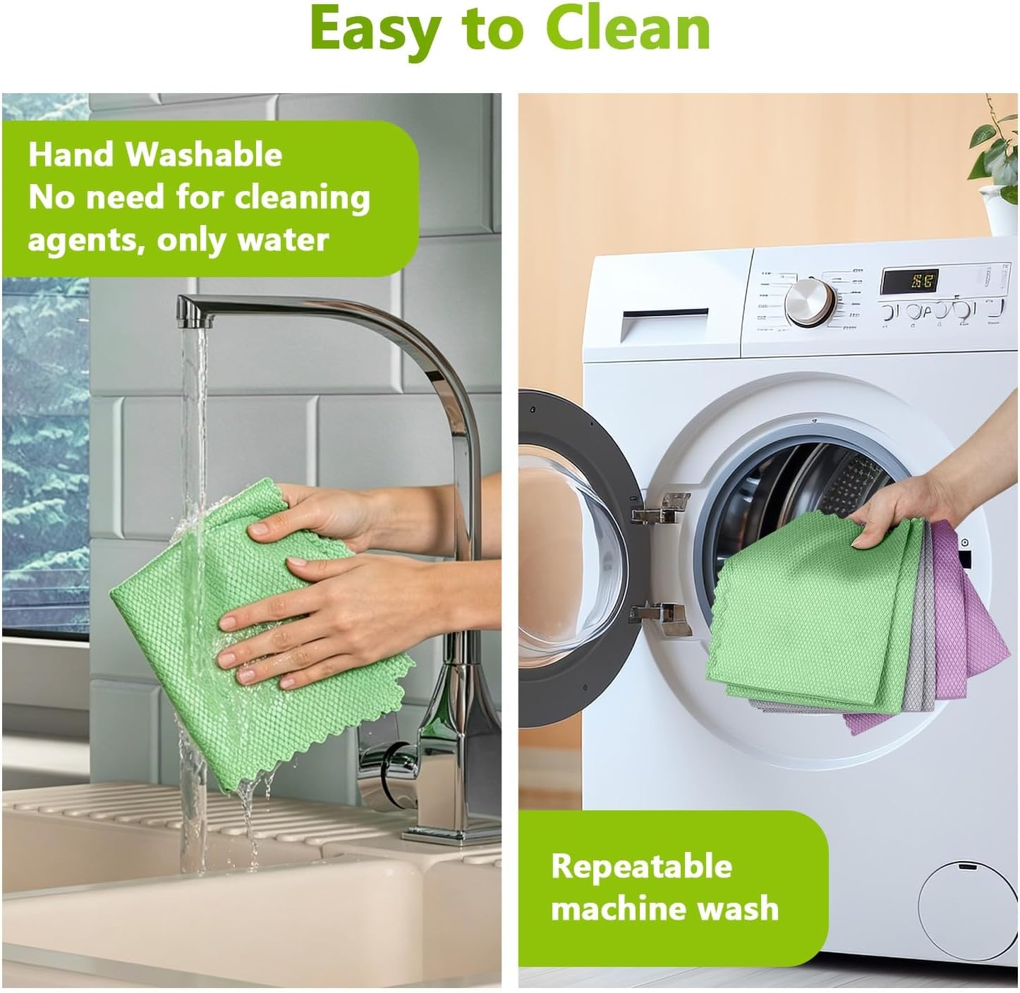 image:imageHOMEXCEL Glass Cleaning Cloths 6 PK Lint Free Towel for Windows MirrorsMulticolor