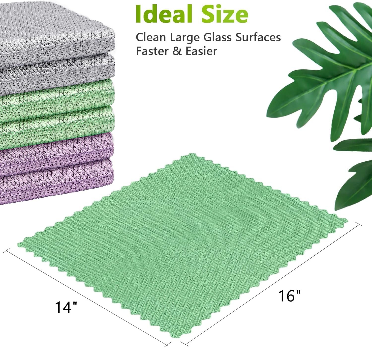 image:imageHOMEXCEL Glass Cleaning Cloths 6 PK Lint Free Towel for Windows MirrorsMulticolor