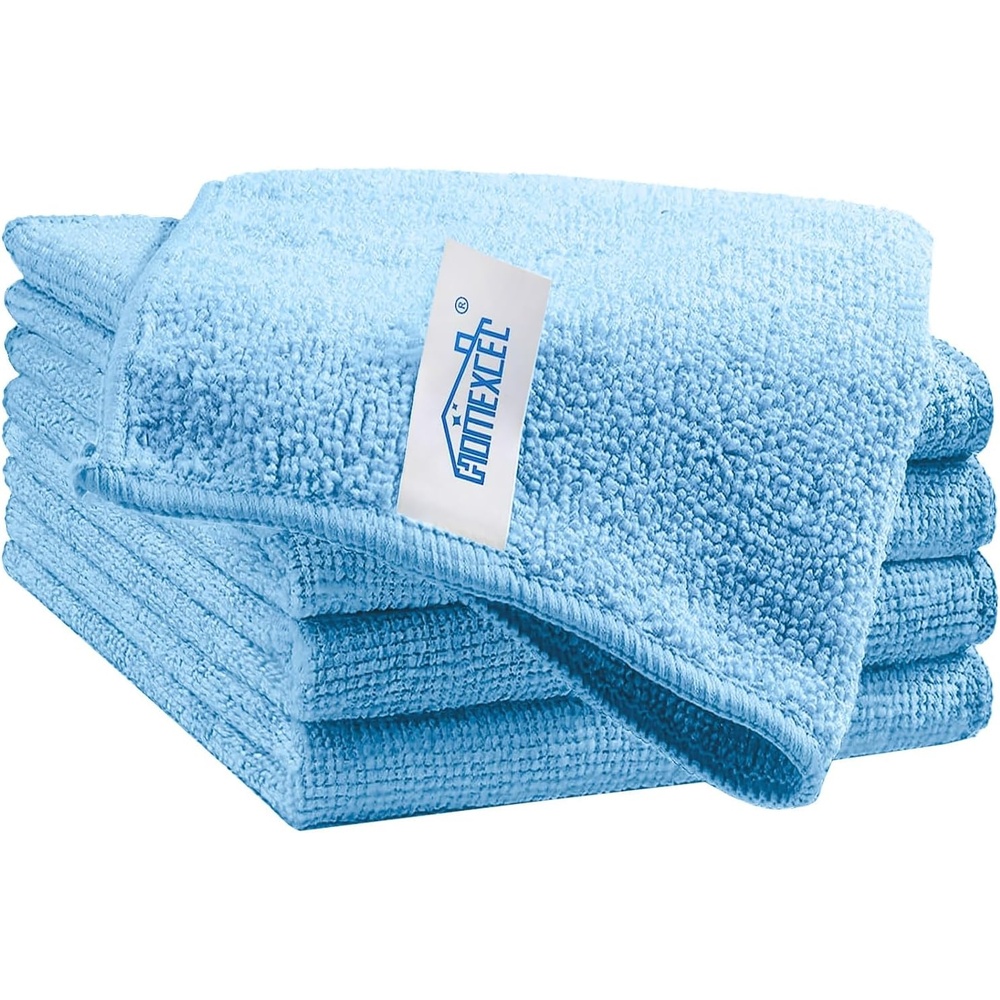 image:imageHOMEXCEL 8PK Microfiber Cleaning Cloth Cleaning Rags for Home 115x115inBlue