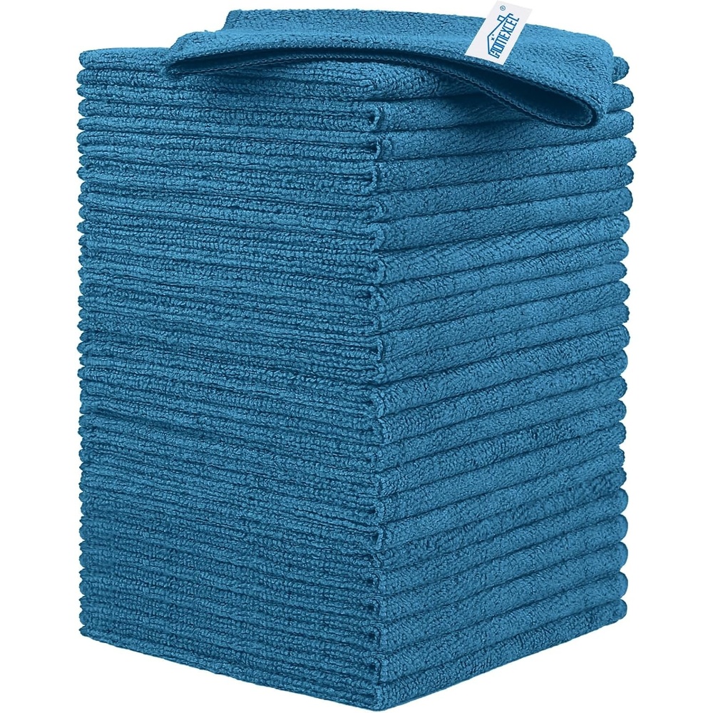 image:imageHOMEXCEL 8PK Microfiber Cleaning Cloth Cleaning Rags for Home 115x115inNavy Blue