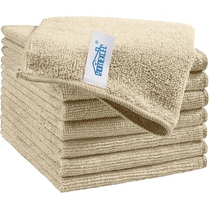 HOMEXCEL 8PK Microfiber Cleaning Cloth, Cleaning Rags for Home, 11.5×11.5in(Brown)