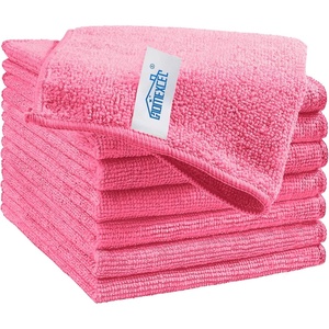 HOMEXCEL 8PK Microfiber Cleaning Cloth, Cleaning Rags for Home, 11.5×11.5in(Pink)