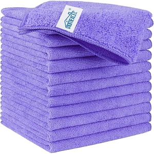 HOMEXCEL 8PK Microfiber Cleaning Cloth, Cleaning Rags for Home, 11.5×11.5in(Purple)