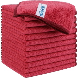 HOMEXCEL 8PK Microfiber Cleaning Cloth, Cleaning Rags for Home, 11.5×11.5in(Red)