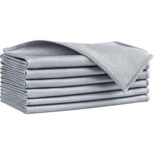 HOMEXCEL Glass Cleaning Cloths 6PK, Streak Free Towel for Windows, 14x16in(Grey)