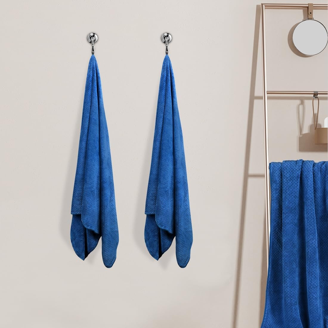image:imageHOMEXCEL Bath Towels 2PK Microfiber Ultra Soft Bathroom Towel 27x54 inBlue