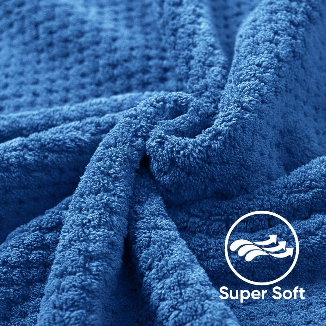 image:imageHOMEXCEL Bath Towels 2PK Microfiber Ultra Soft Bathroom Towel 27x54 inBlue