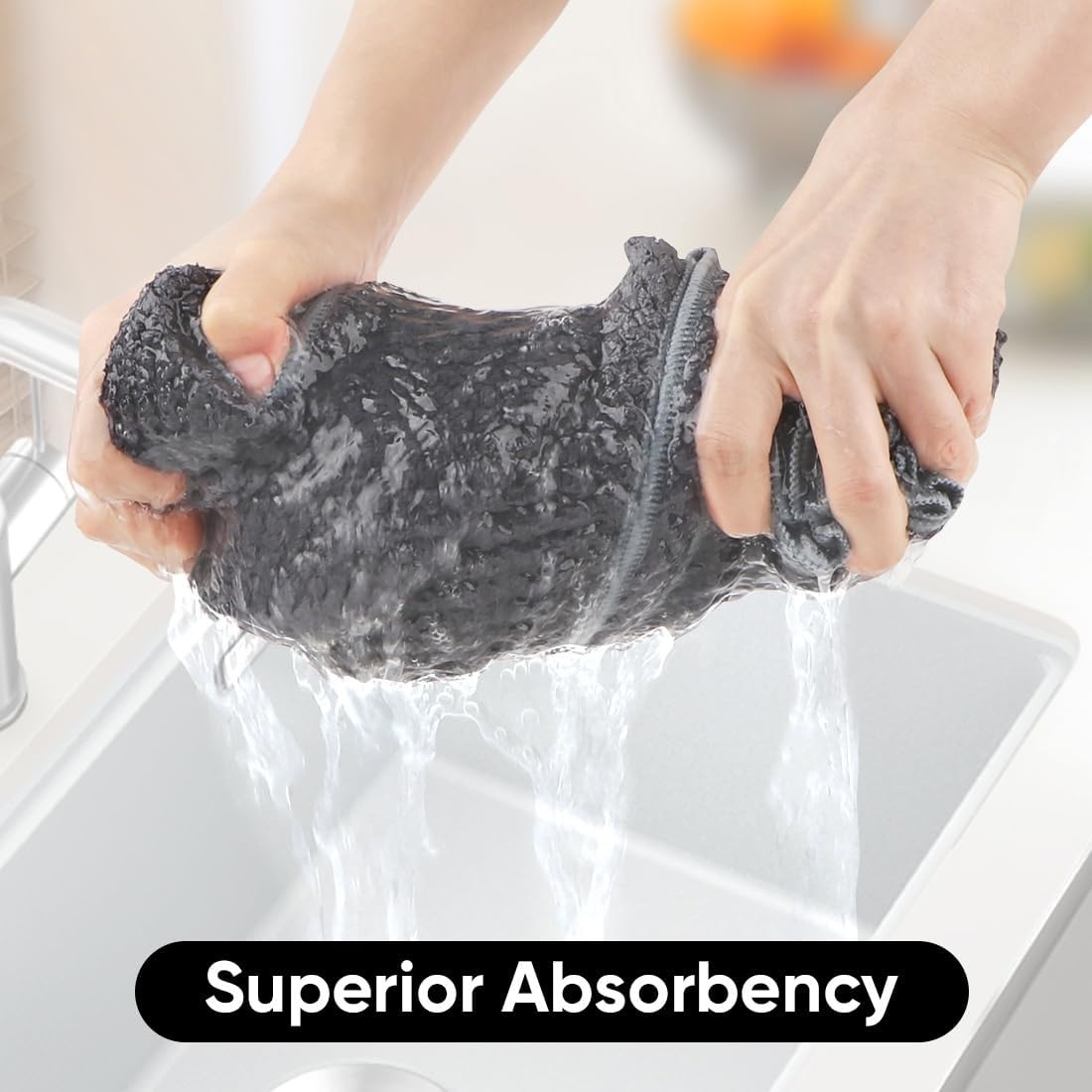 image:imageHOMEXCEL Bath Towels 2PK Microfiber Ultra Soft Bathroom Towel 27x54 inGrey