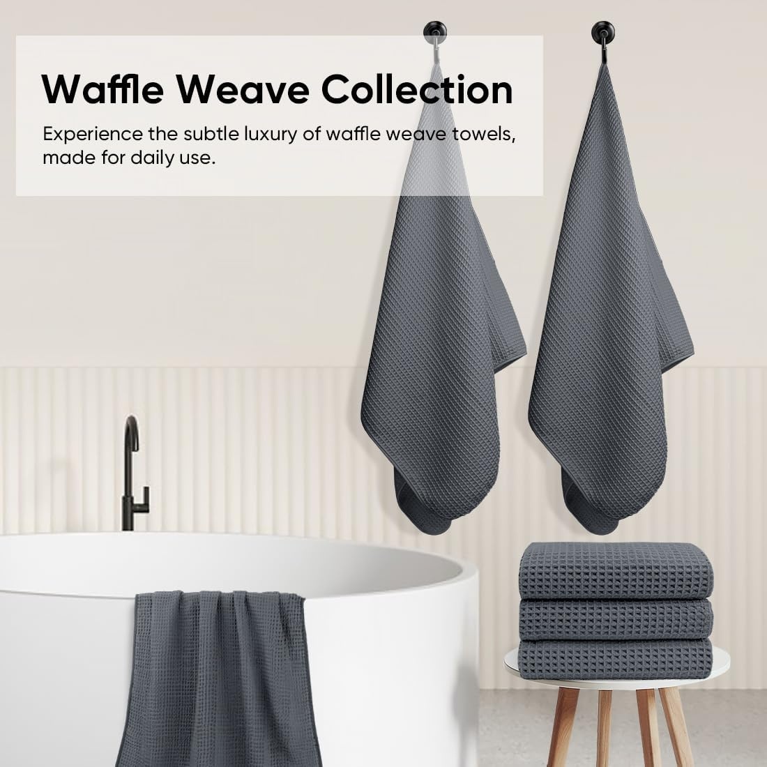 image:imageHOMEXCEL Bath Towels 2PK Microfiber Ultra Soft Bathroom Towel 27x54 inGrey
