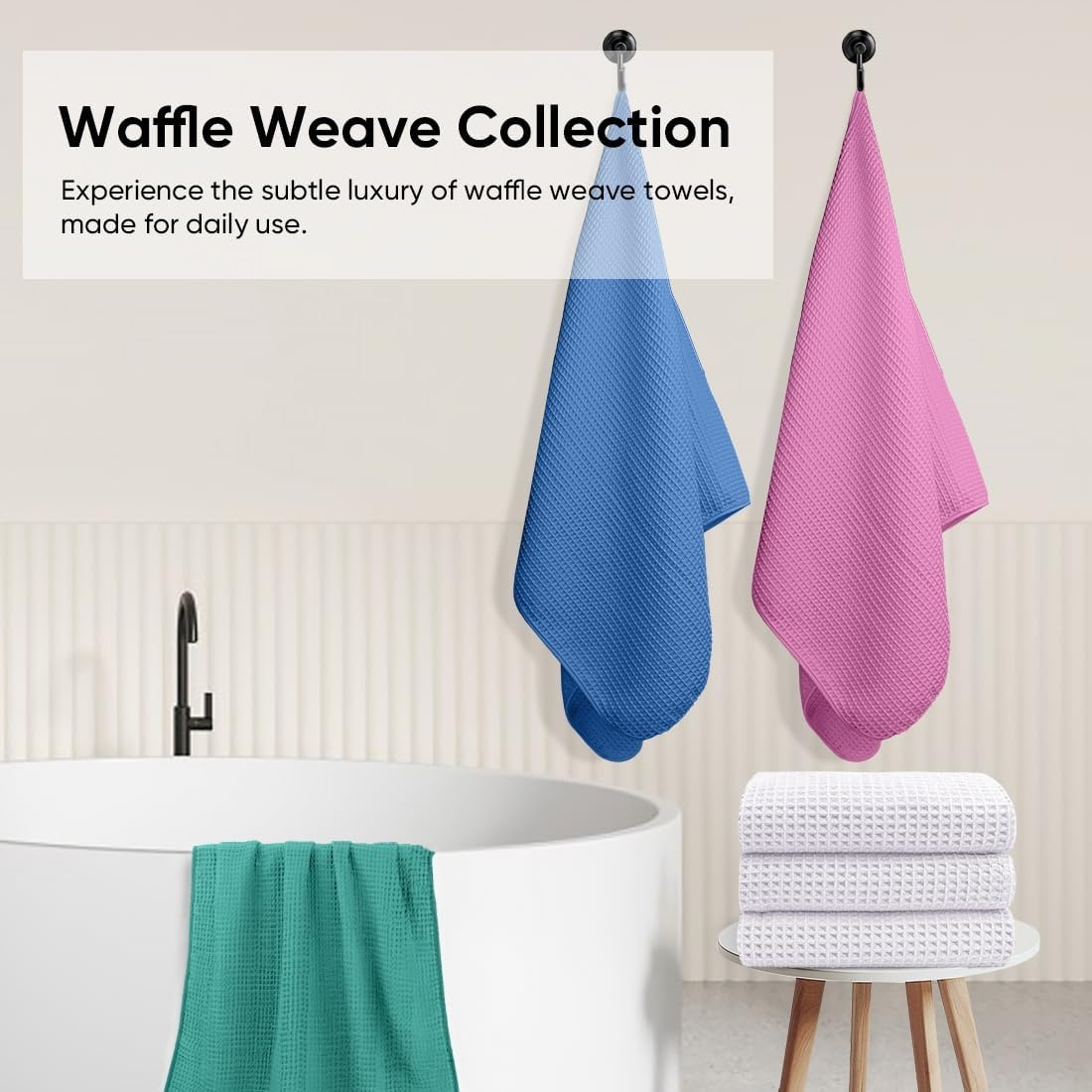 image:imageHOMEXCEL Bath Towels 2PK Microfiber Ultra Soft Bathroom Towel 27x54 inMulticolor