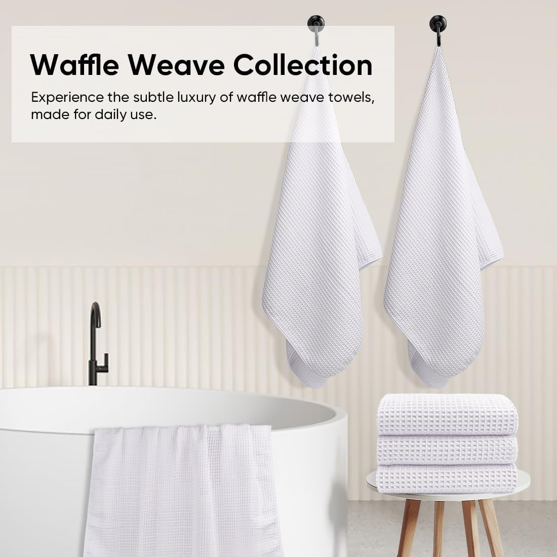 image:imageHOMEXCEL Bath Towels 2PK Microfiber Ultra Soft Bathroom Towel 27x54 inWhite
