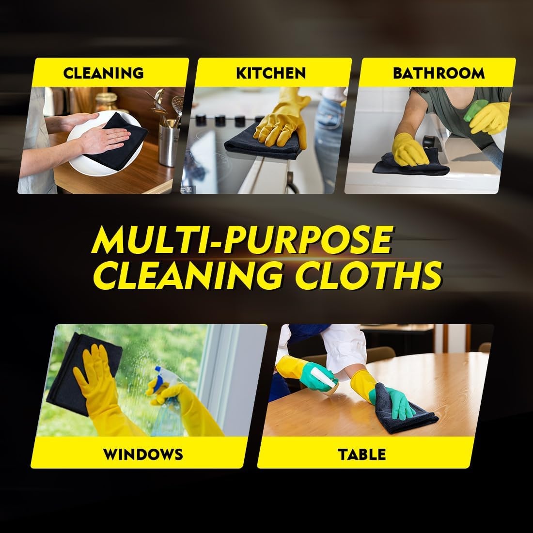 image:imageHOMEXCEL Car Drying Towel 36x 24 Microfiber Towels for Cars Trucks SUVBlack