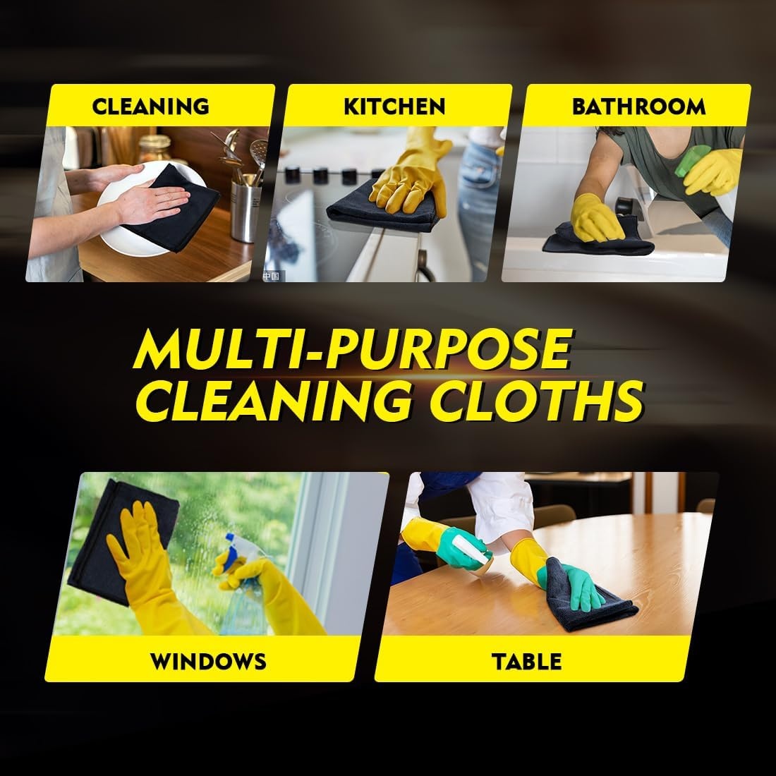 image:imageHOMEXCEL Car Drying Towel 36x 24 Microfiber Towels for Cars Trucks SUVBlack