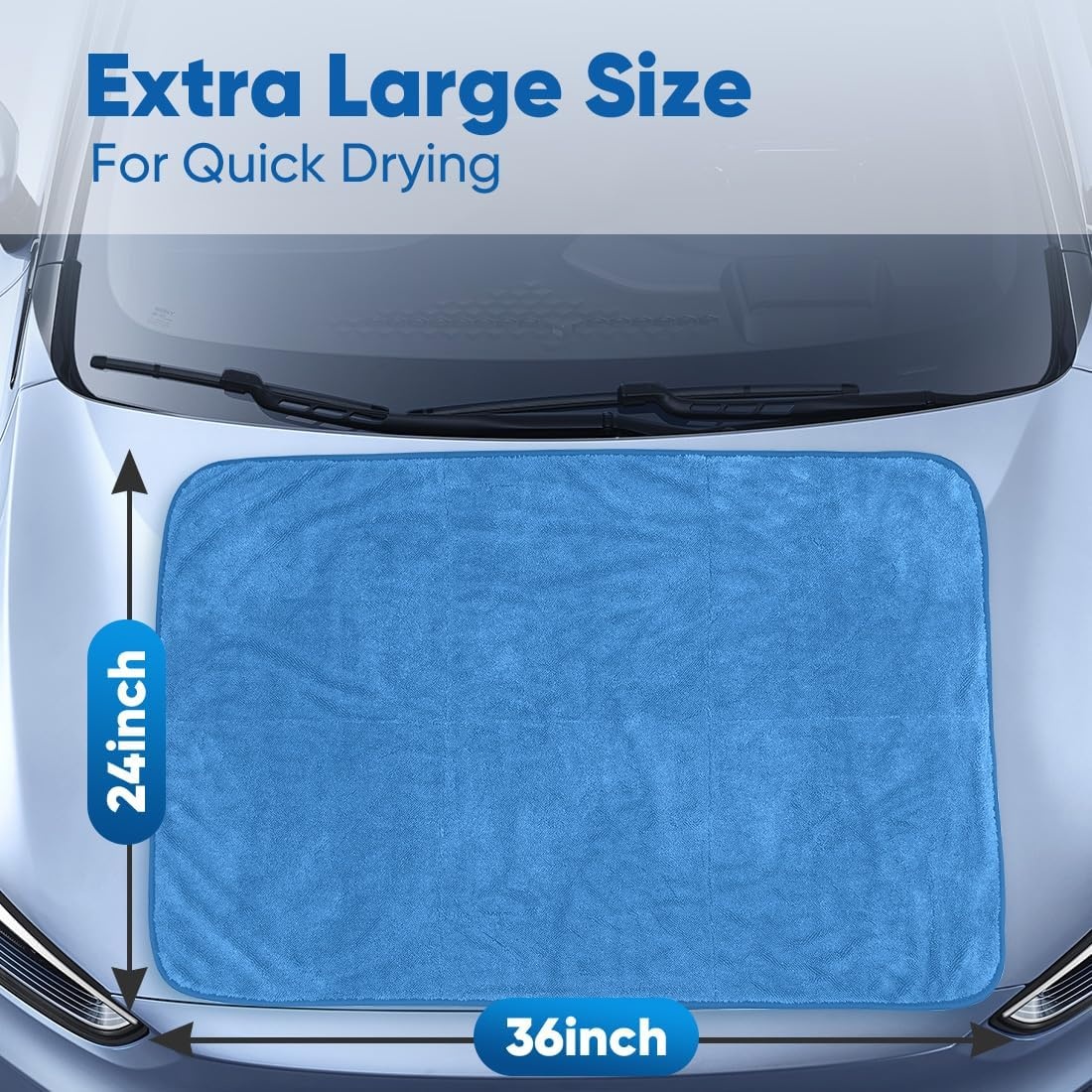 image:imageHOMEXCEL Car Drying Towel 36x 24 Microfiber Towels for Cars Trucks SUVBlue