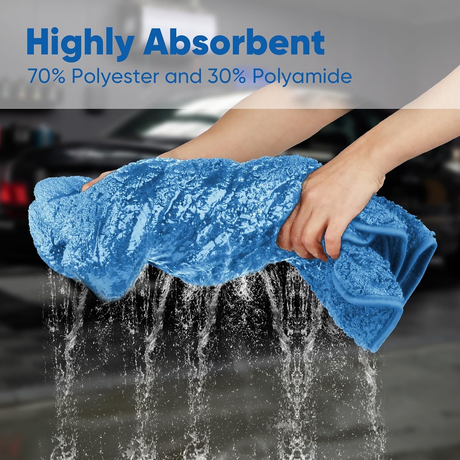 image:imageHOMEXCEL Car Drying Towel 36x 24 Microfiber Towels for Cars Trucks SUVBlue