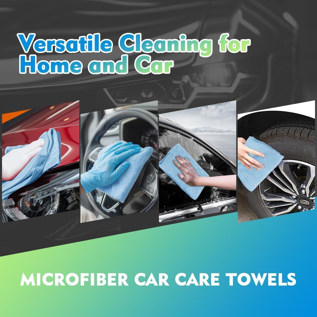 image:imageHOMEXCEL Car Drying Towel 36x 24 Microfiber Towels for Cars Trucks SUVBlue