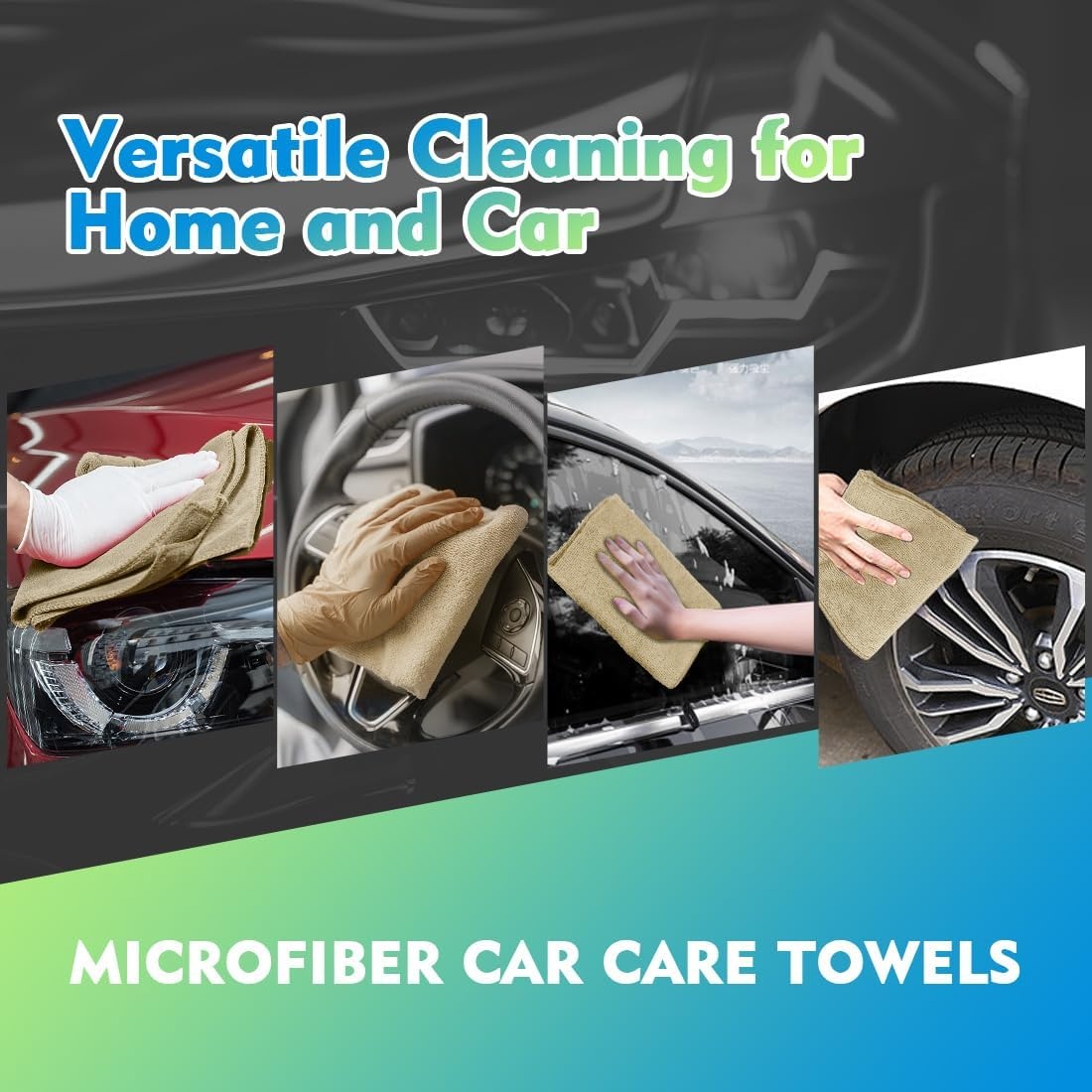 image:imageHOMEXCEL Car Drying Towel 36x 24 Microfiber Towels for Cars Trucks SUVBrown