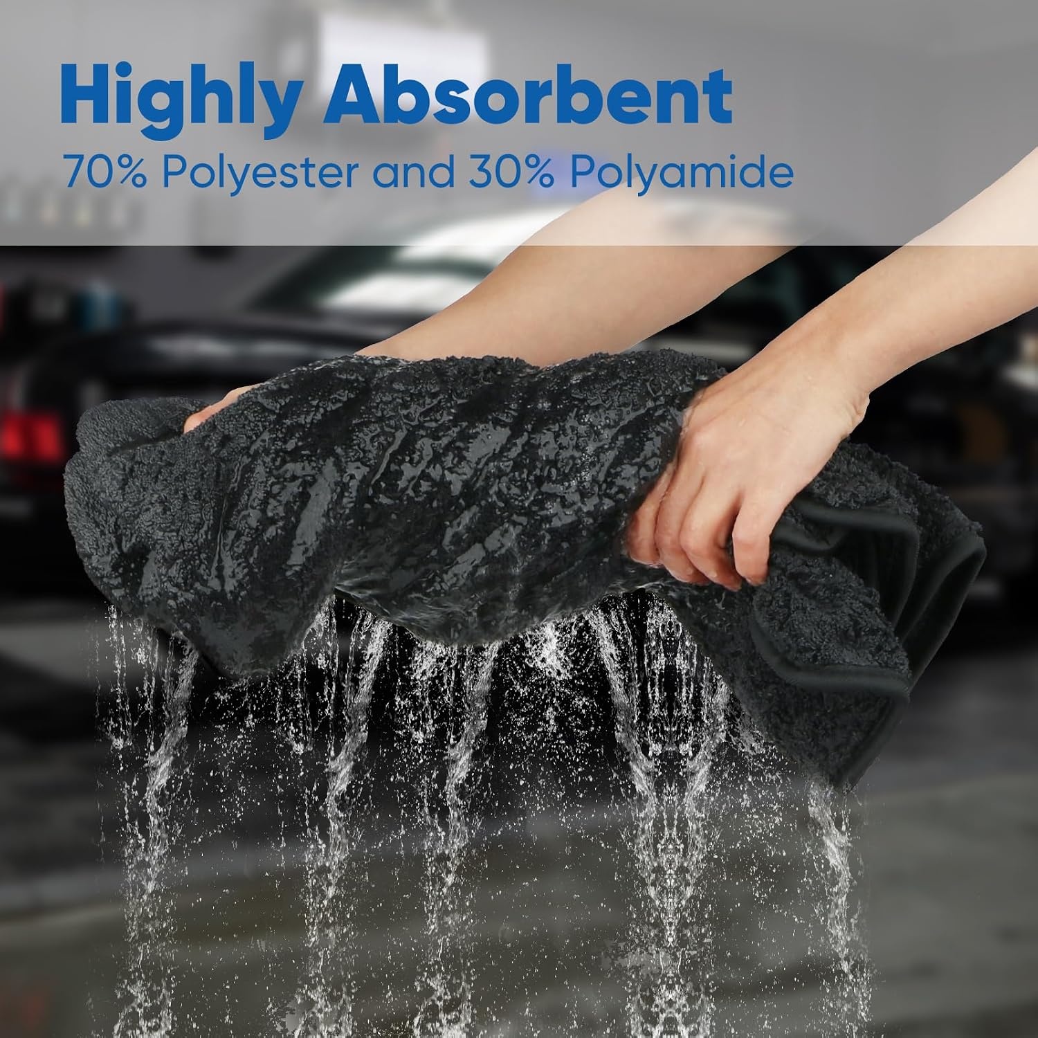 image:imageHOMEXCEL Car Drying Towel 36x 24 Microfiber Towels for Cars Trucks SUVDark Grey