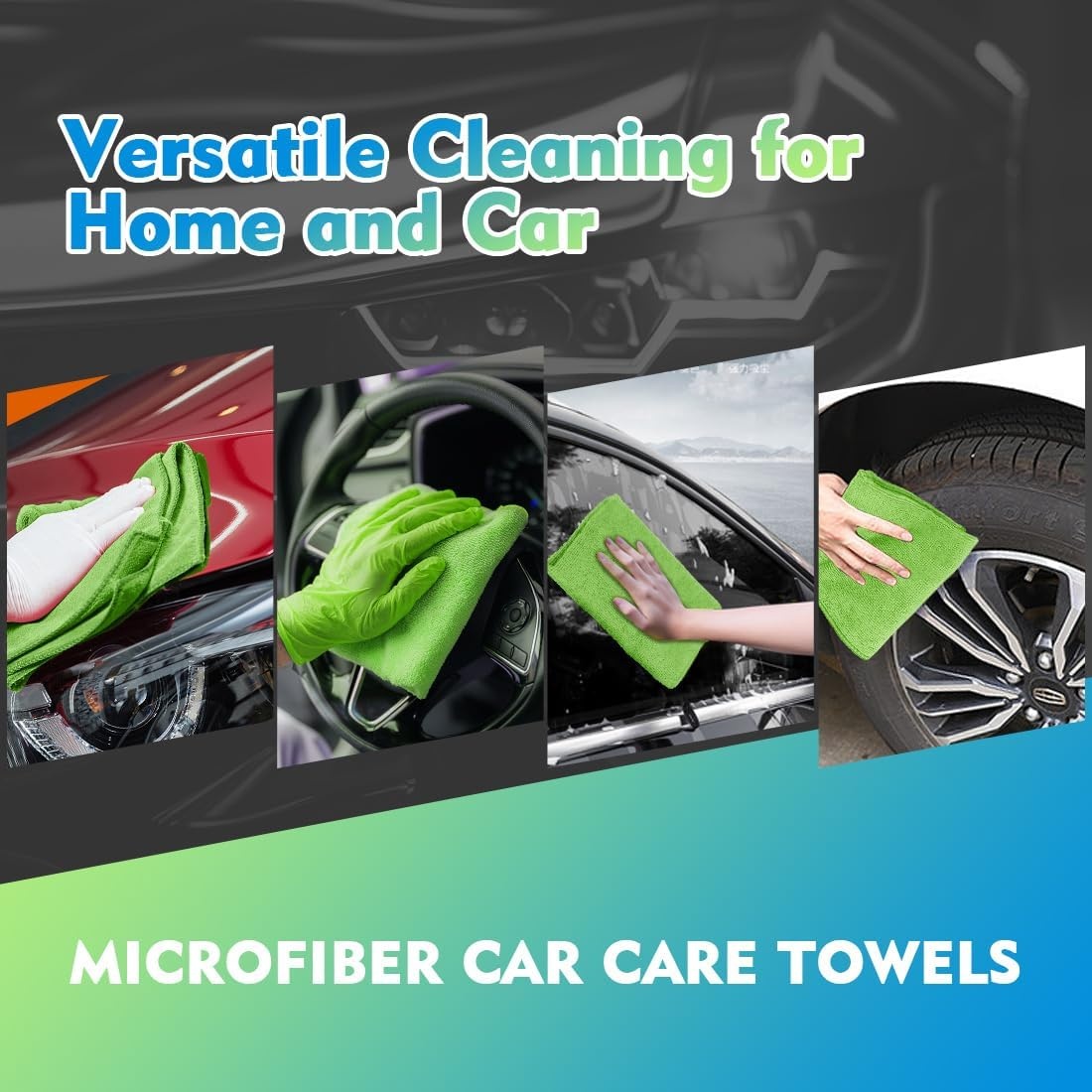 image:imageHOMEXCEL Car Drying Towel 36x 24 Microfiber Towels for Cars Trucks SUVGreen