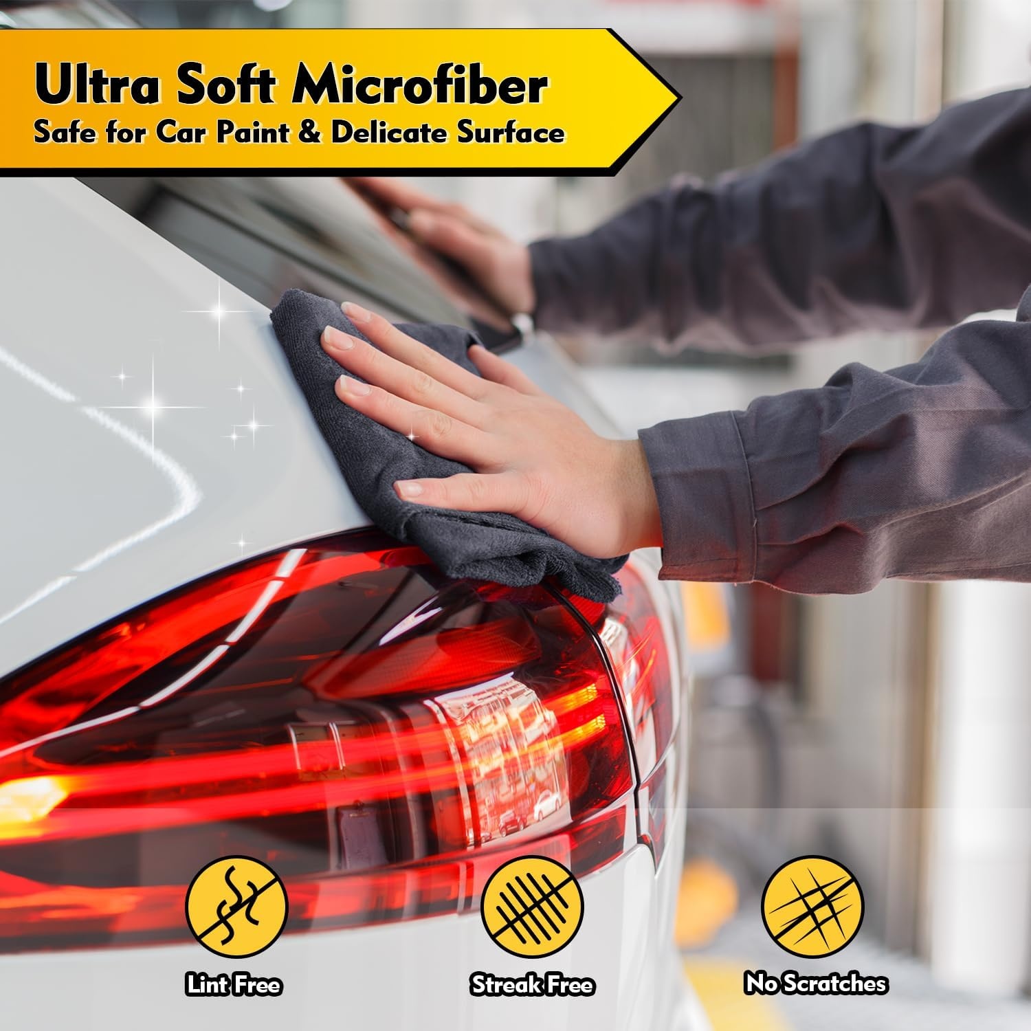 image:imageHOMEXCEL Car Drying Towel 36x 24 Microfiber Towels for Cars Trucks SUVGrey