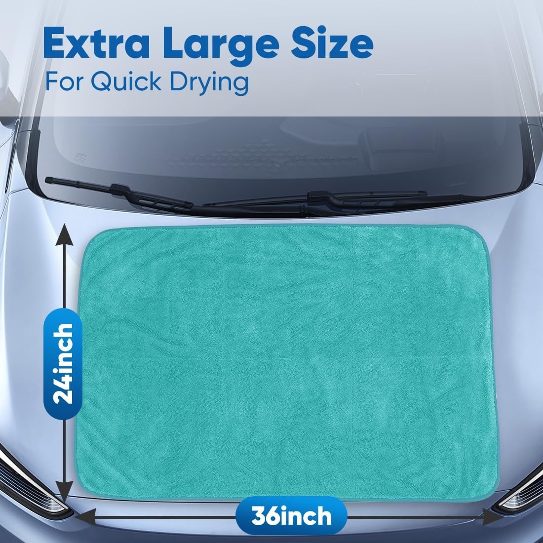 image:imageHOMEXCEL Car Drying Towel 36x 24 Microfiber Towels for Cars Trucks SUVLake Green