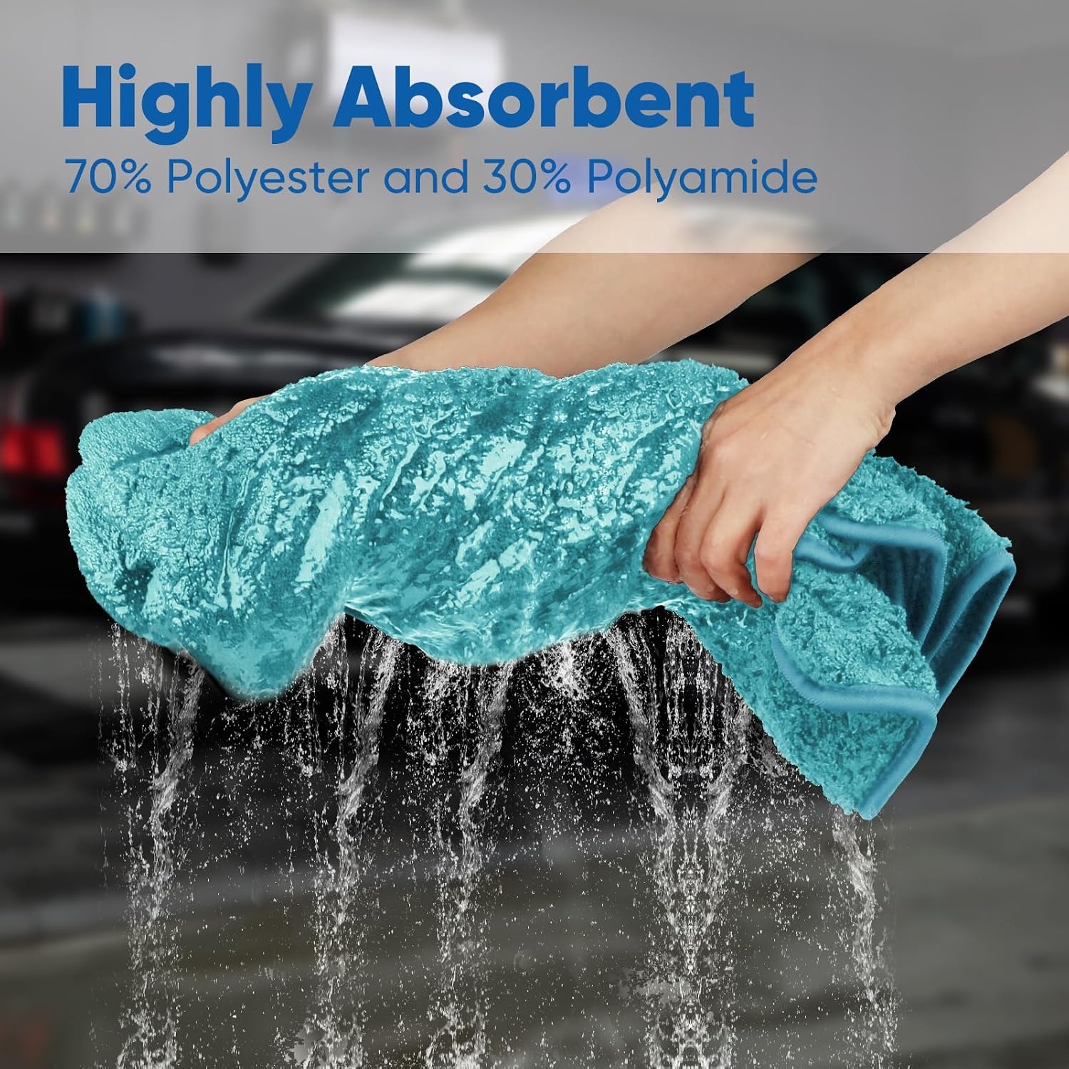 image:imageHOMEXCEL Car Drying Towel 36x 24 Microfiber Towels for Cars Trucks SUVLake Green
