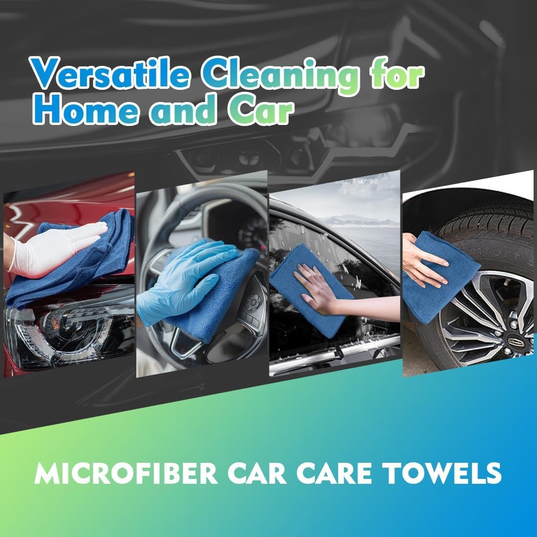 image:imageHOMEXCEL Car Drying Towel 36x 24 Microfiber Towels for Cars Trucks SUVLake Green
